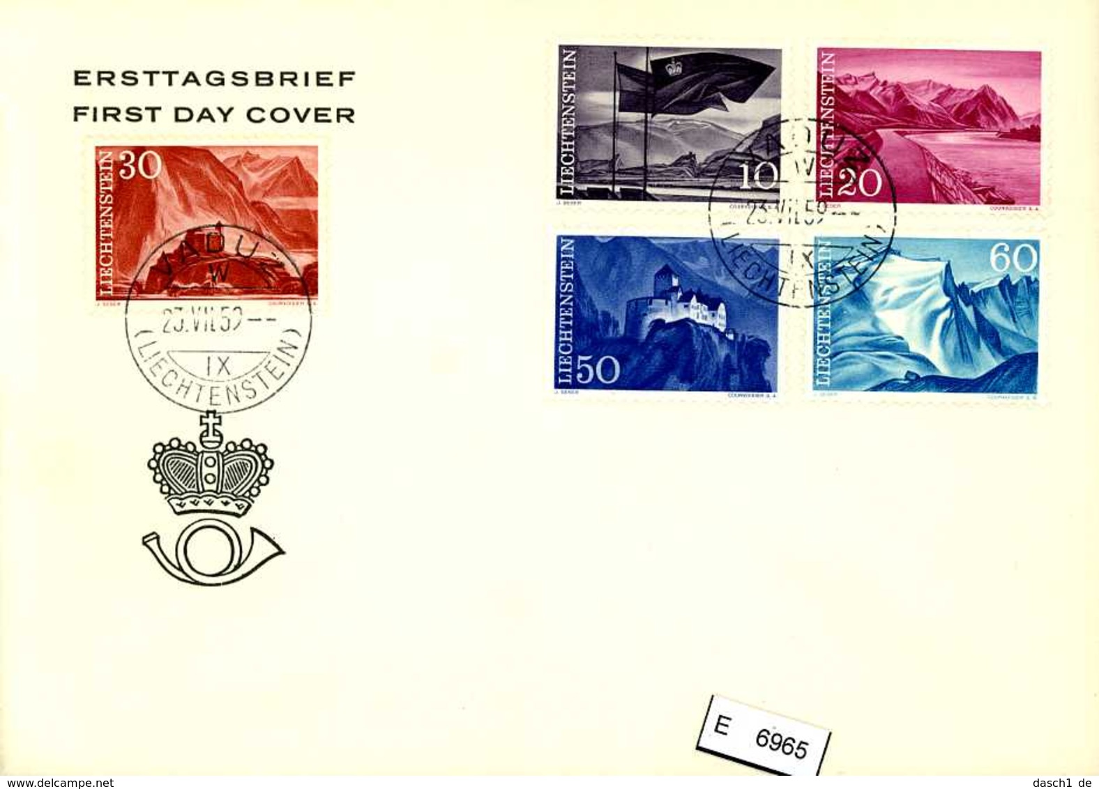 Lichtenstein, FDC, 381 - 385 - FDC