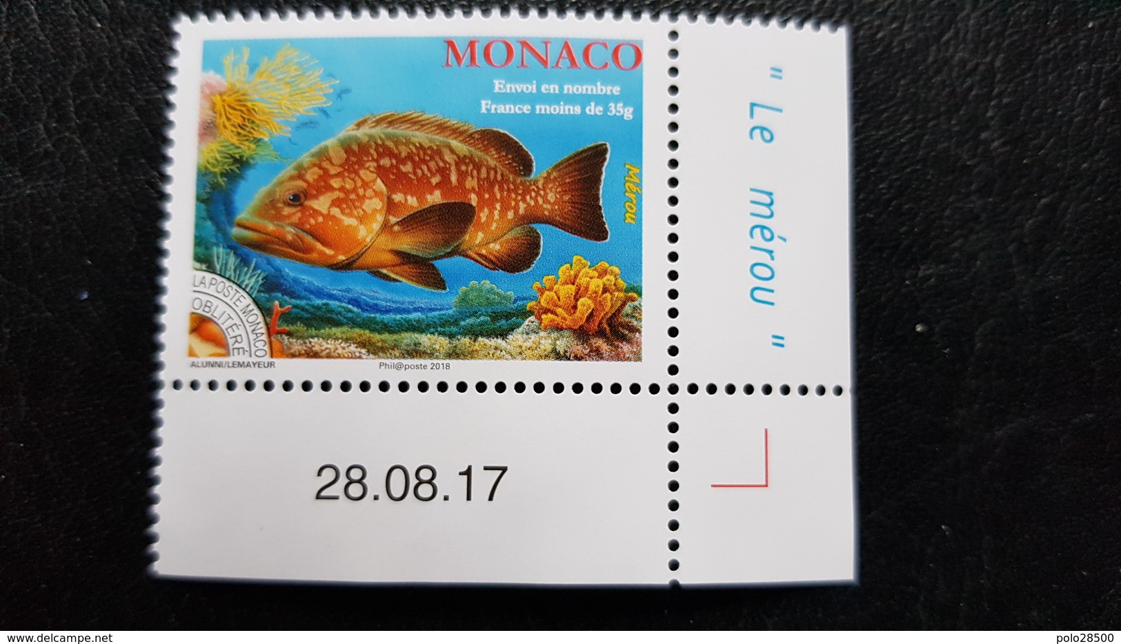 Monaco 2018 YTPr 117** 35g Mérou Brun - Neufs