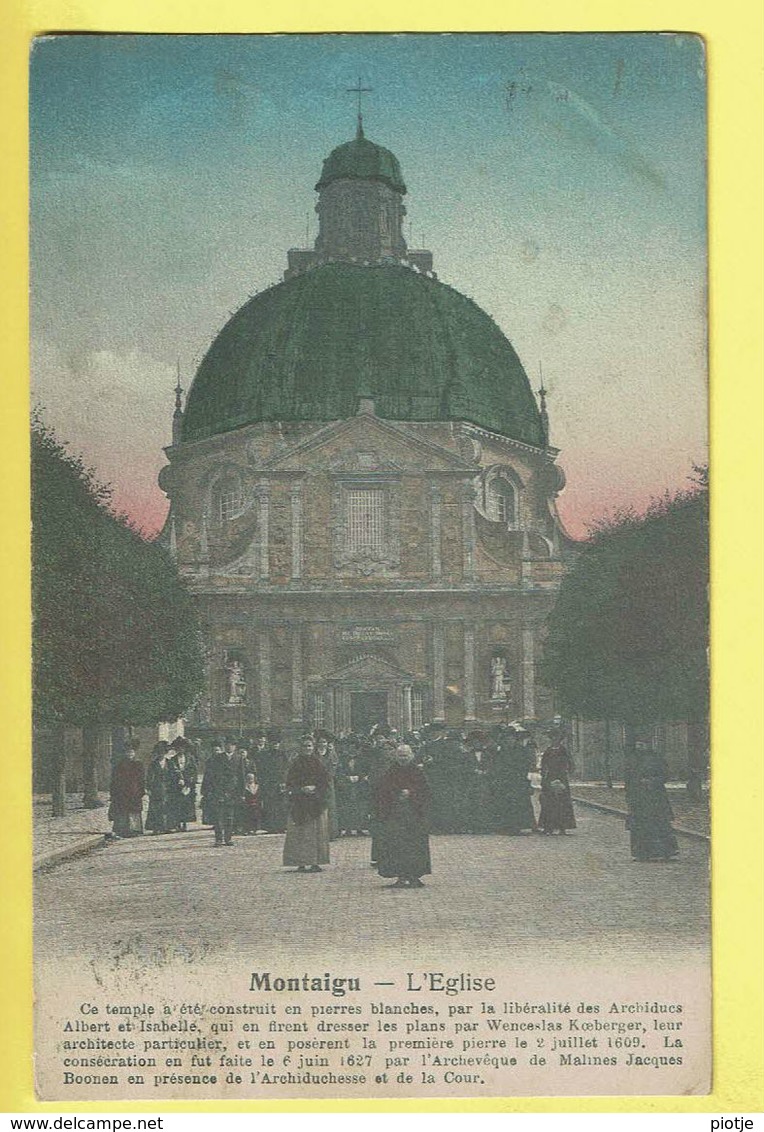 * Scherpenheuvel Zichem - Montaigu (Vlaams Brabant) * L'église, Kerk, Church, Couleur, Animée, Basilique, Rare, Old - Scherpenheuvel-Zichem