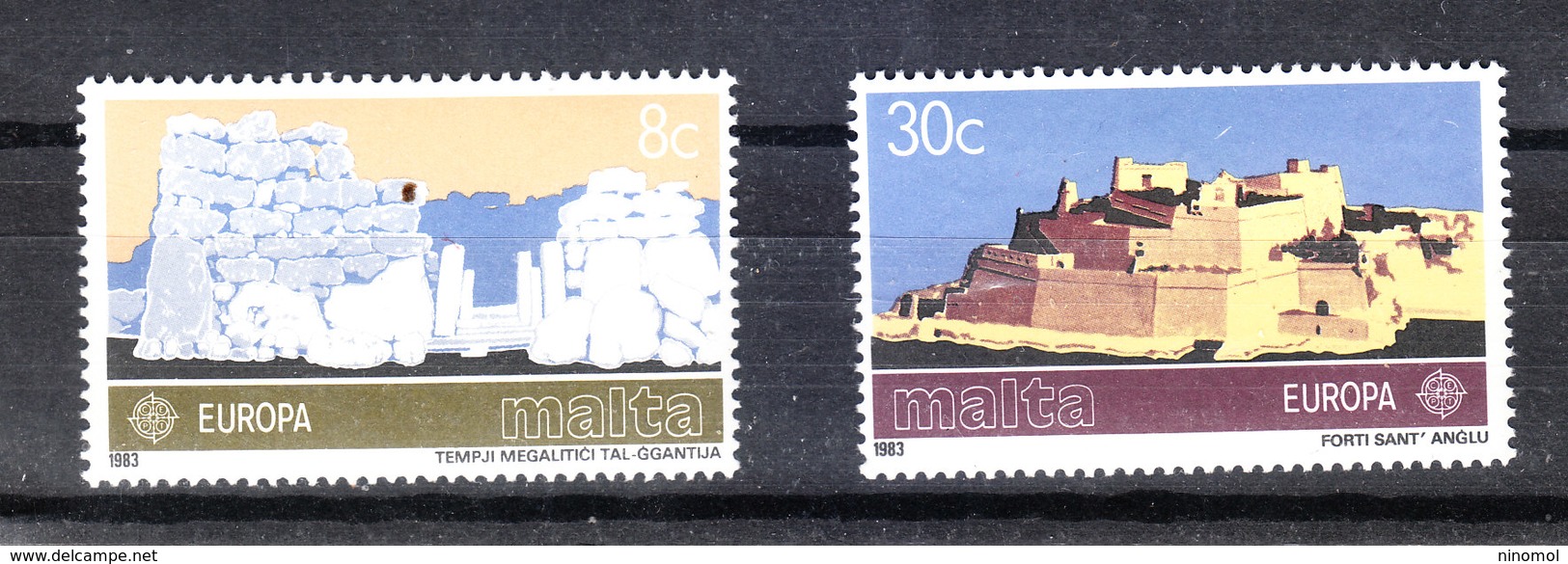 Malta - 1983 .Europa. Tempio Megalitico E Fortezza. Megalithic Temple And Fortress. MNH - Archéologie