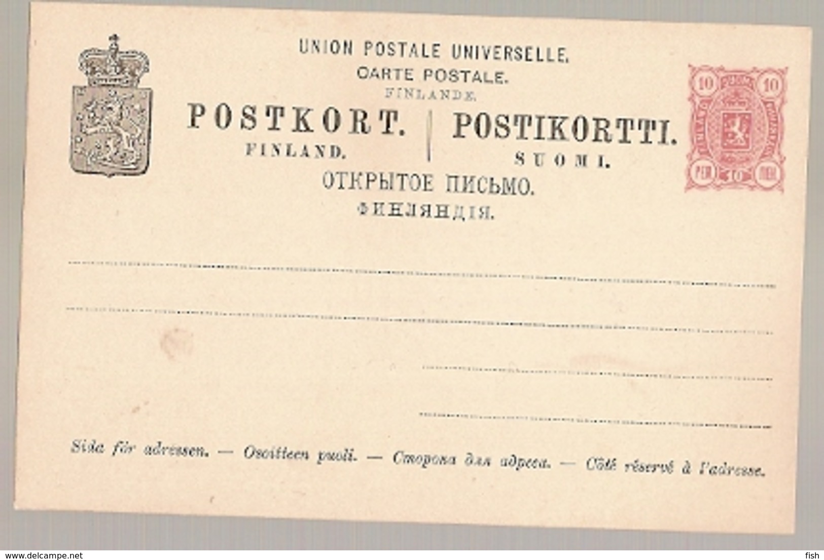 Finland ** & Postcard, 10 Pen Rose Stamp 1890 (5535) - Neufs
