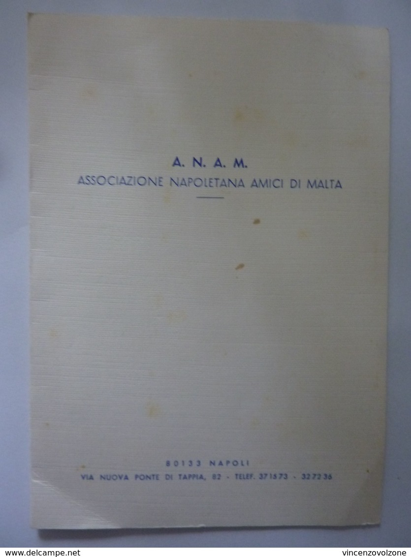 Cartoncino Invito "A.N.A.M. Associazione Napoletana Amici Di Malta  - Yacht Club Canottieri Savoia" 1970 - Programmi