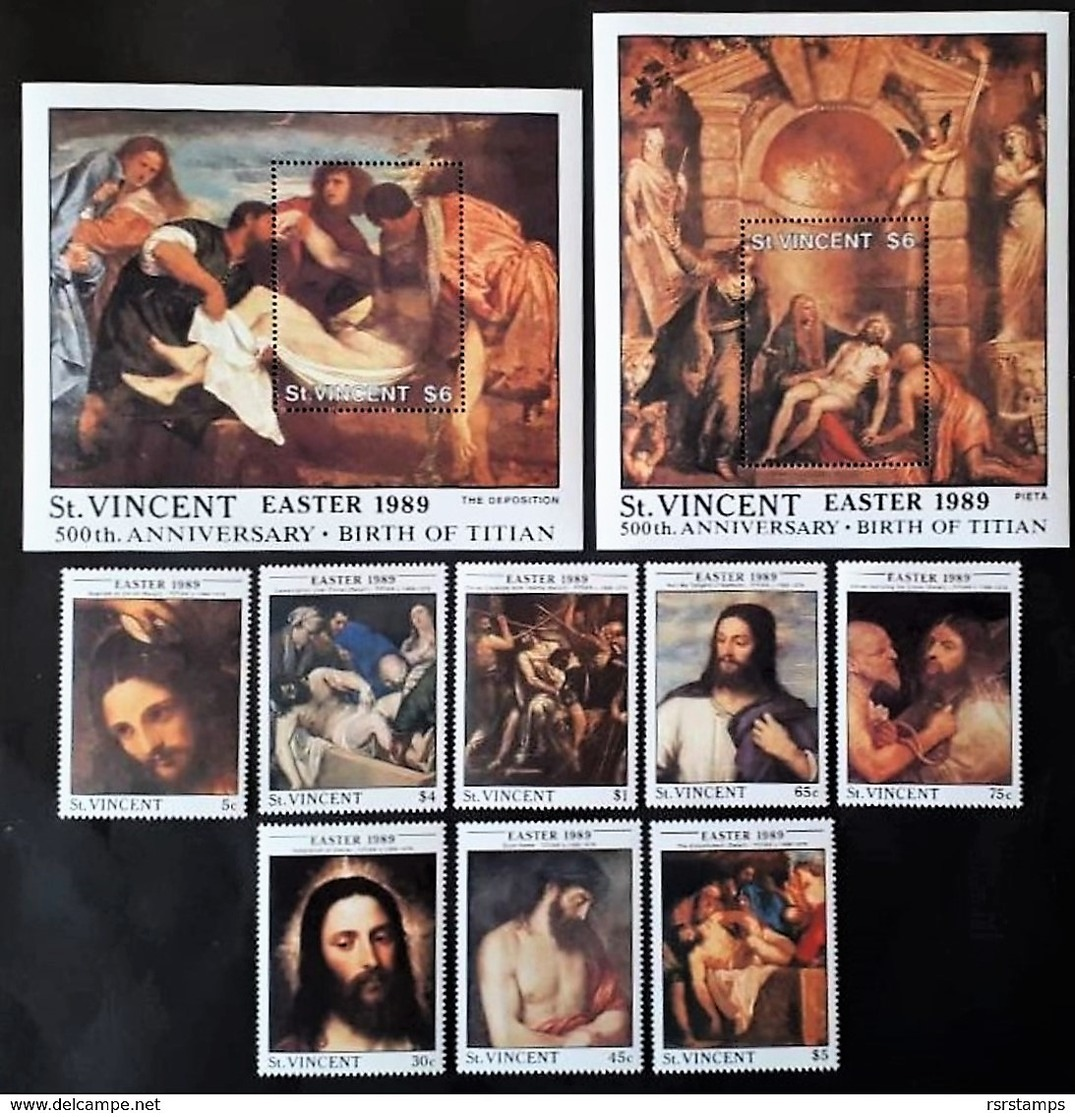 # St.Vincent 1989**Mi.1192-1201 Painting-Titian , MNH[24;36] - Altri & Non Classificati