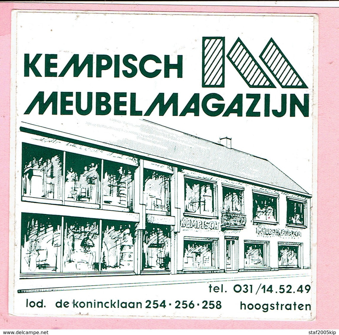 Sticker - Kempisch Meubelmagazijn - Lod. De Konincklaan Hoogstraten - Autocollants