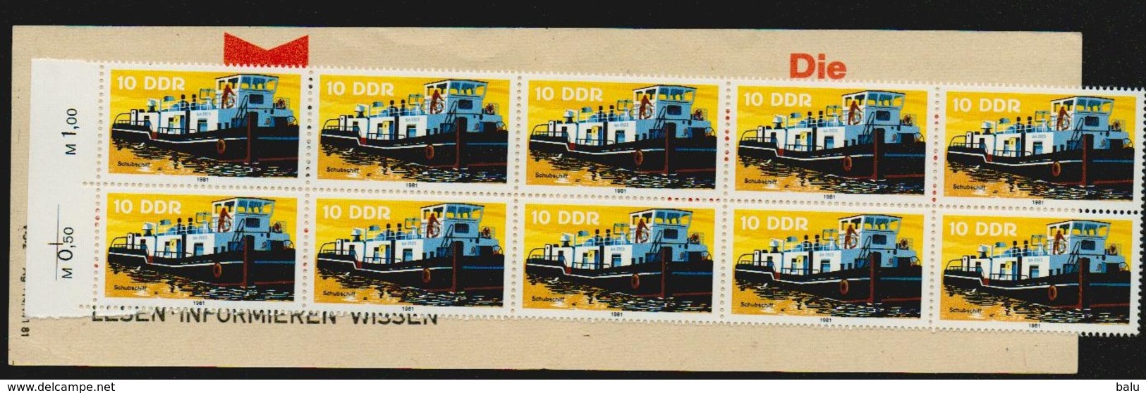 DDR 1981 Michel Nr. SMHD 9 D V ** Postfrisch, Sondermarken-Markenheftchen Mit Druckvermerk, Michel 2651 X10, 3 Scans - Markenheftchen