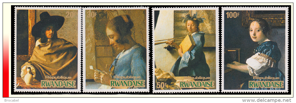 Rwanda 0678/81** Tableaux De Jan Vermeer De Delft MNH - Neufs