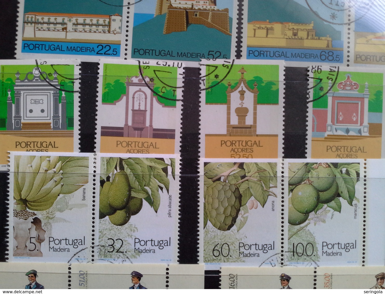 Lot stamps Portugal perfurado vertical