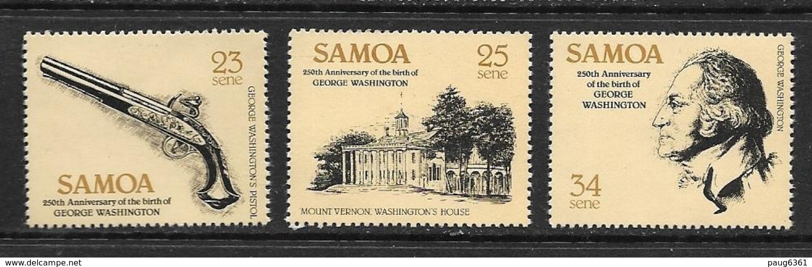 SAMOA 1982 G. Washington  YVERT N°506/08  NEUF MNH** - Samoa