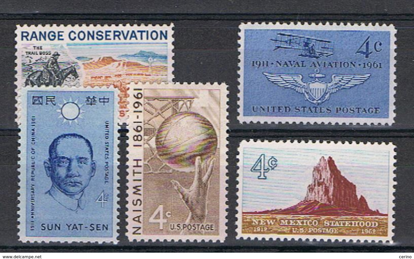 U.S.A.:  1961  COMMEMORATIVES  -  LOT  16  UNUSED  STAMPS  -  YV/TELL. 711//723 - Nuovi