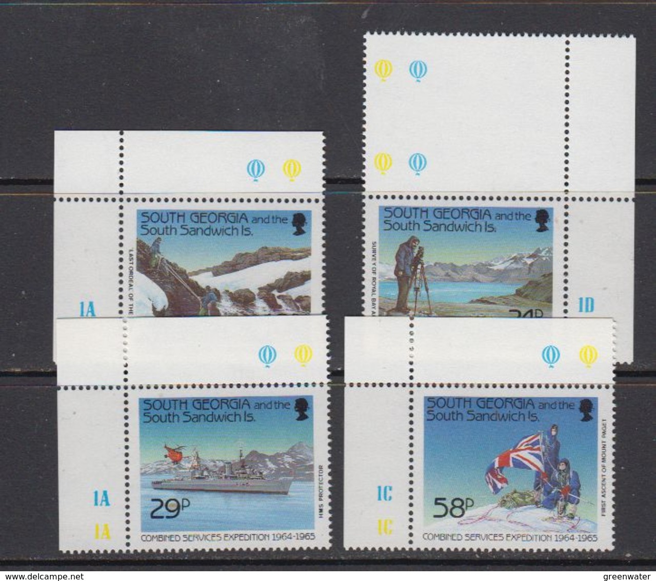 South Georgia 1989 Combined Services Expedition 4v (corners)  ** Mnh (41703A) - Zuid-Georgia