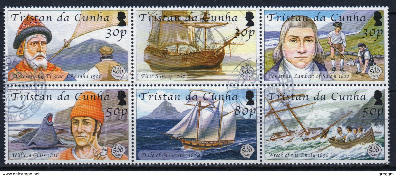 Tristan Da Cunha 2006 Block Of Six Stamps From The Discovery Of Tristan Da Cunha Series. - Tristan Da Cunha