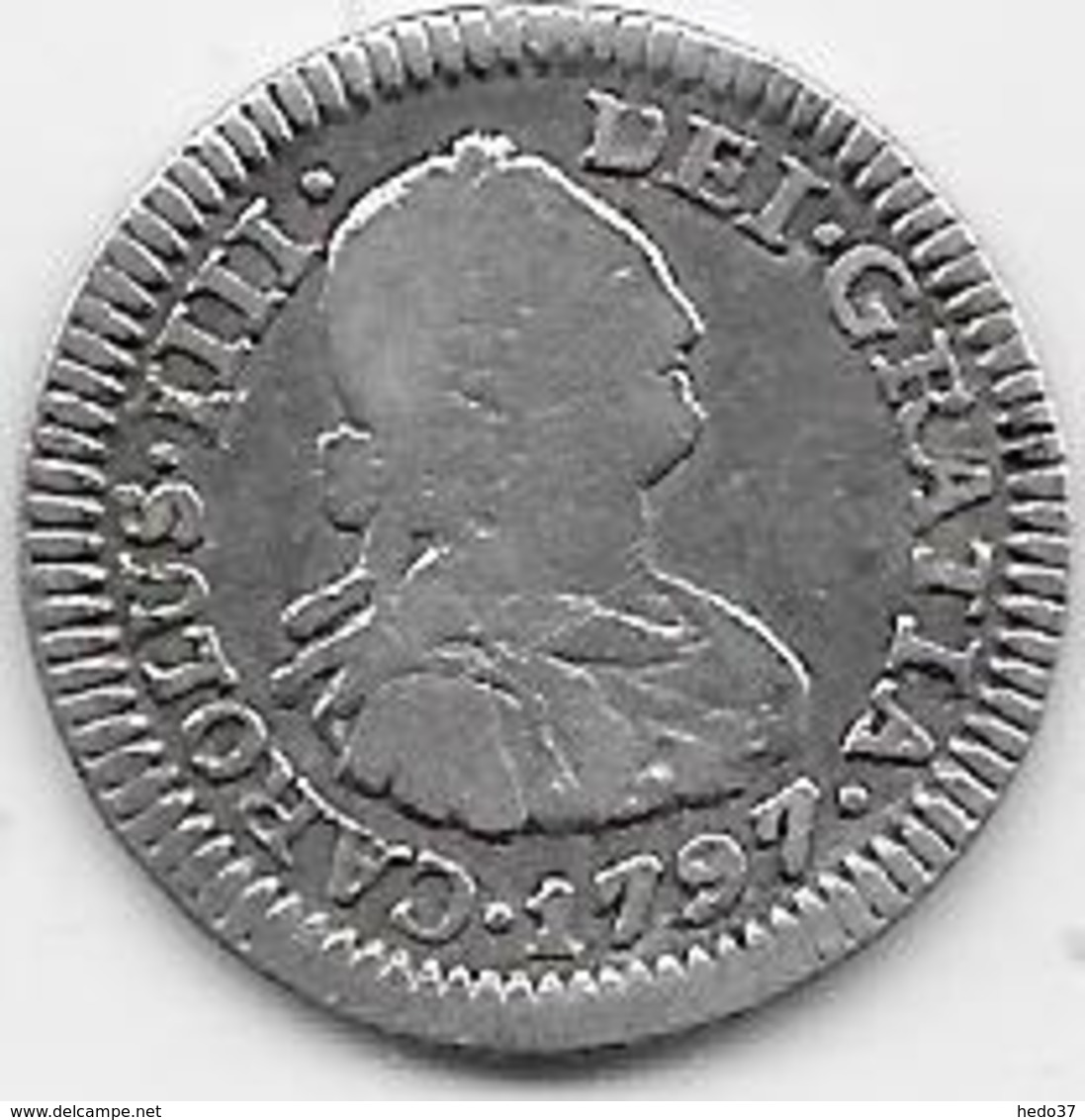 Mexique - 1/2 Real 1797 - Carlos IV - Argent - Mexique