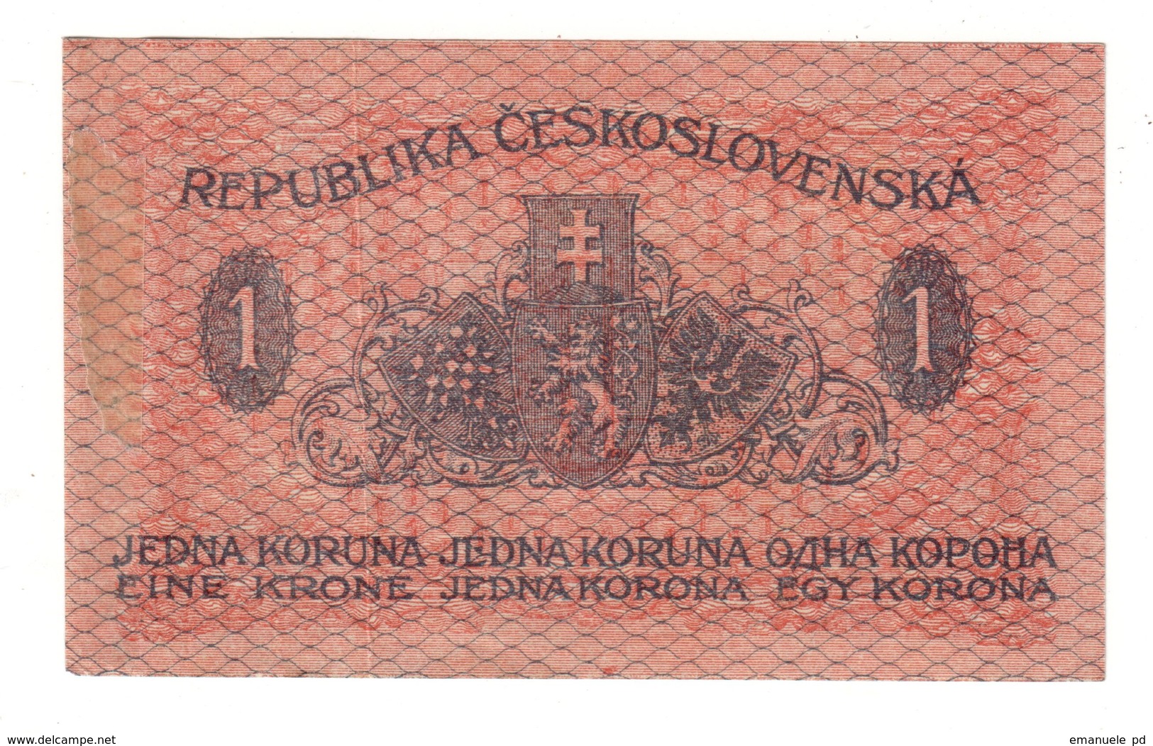 Czechoslovakia 1 Koruna 1919 - Cecoslovacchia