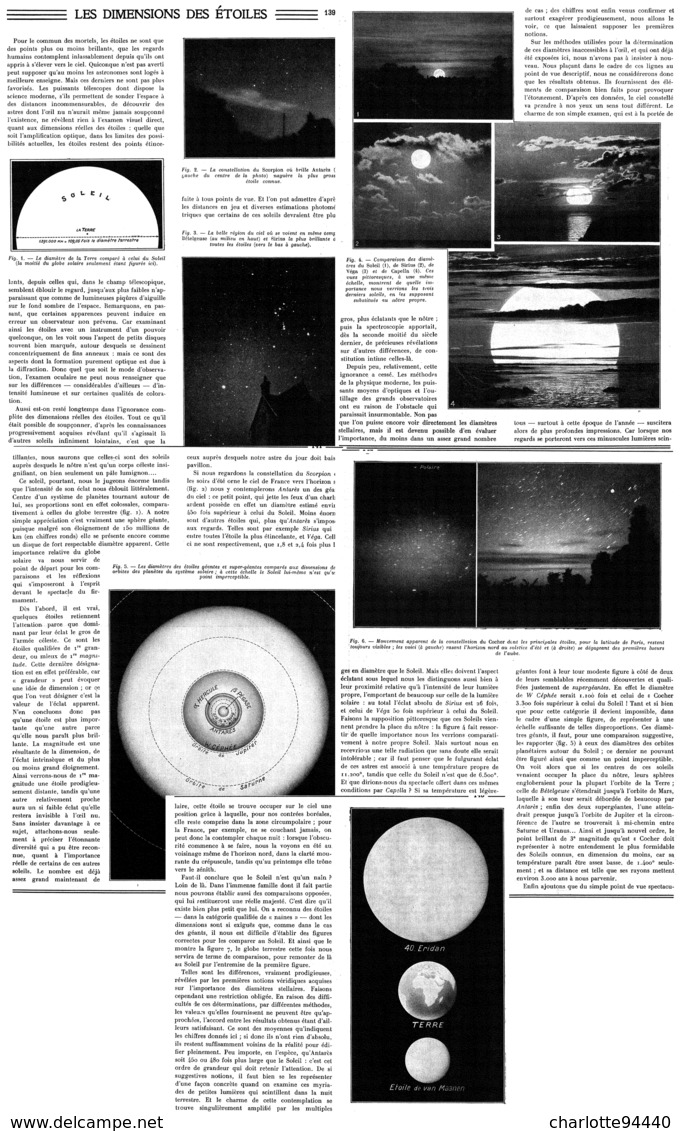 LES DIMENSIONS Des ETOILES   1939 - Astronomía