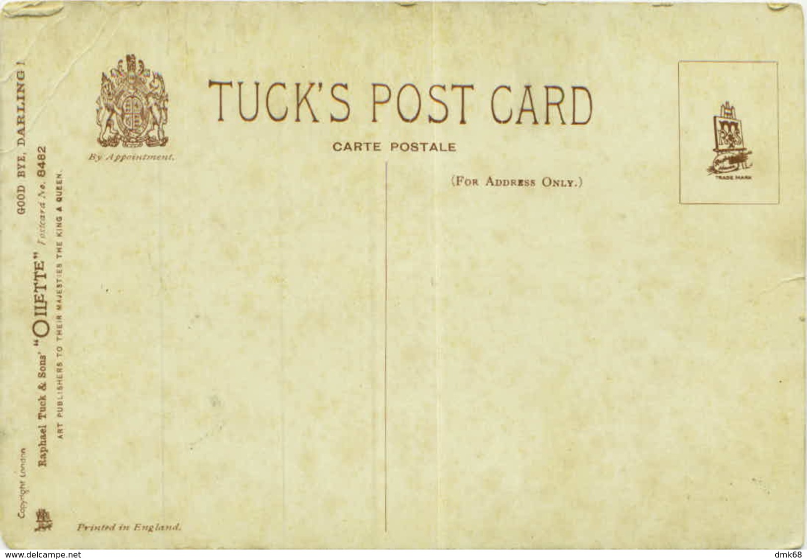 TUCK'S POSTCARD 1910s - GOOD BYE DARLING - SOLDIER & WOMAN KISSING - N. 8482 (BG2161) - Tuck, Raphael