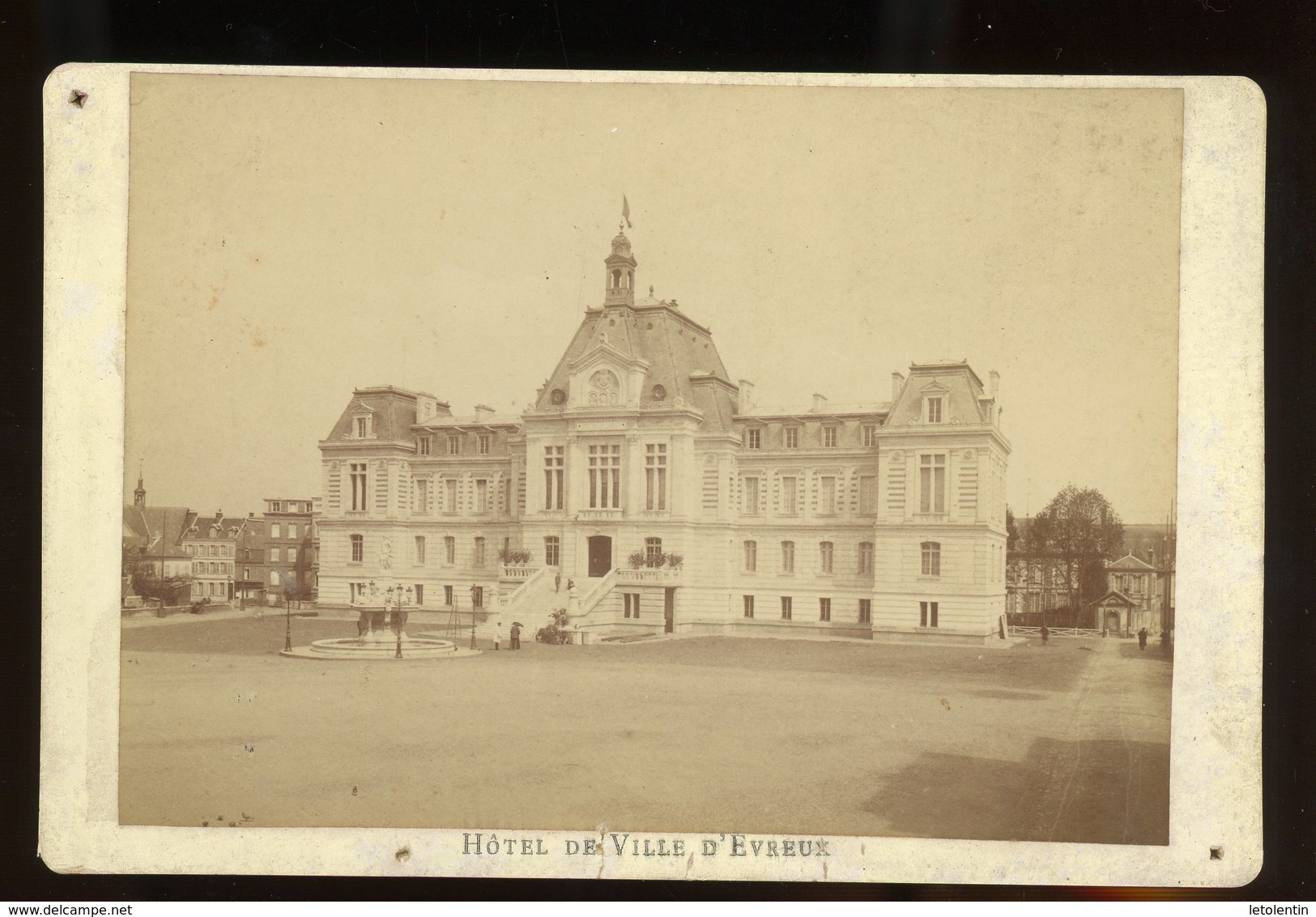 PHOTO ORIGINALE (PAPIER ALBUMINÉ) (10X16) SUR CARTON - HOTEL DE VILLE D'EVREUX, PHOTO DE BERTHAUD À EVREUX - Alte (vor 1900)