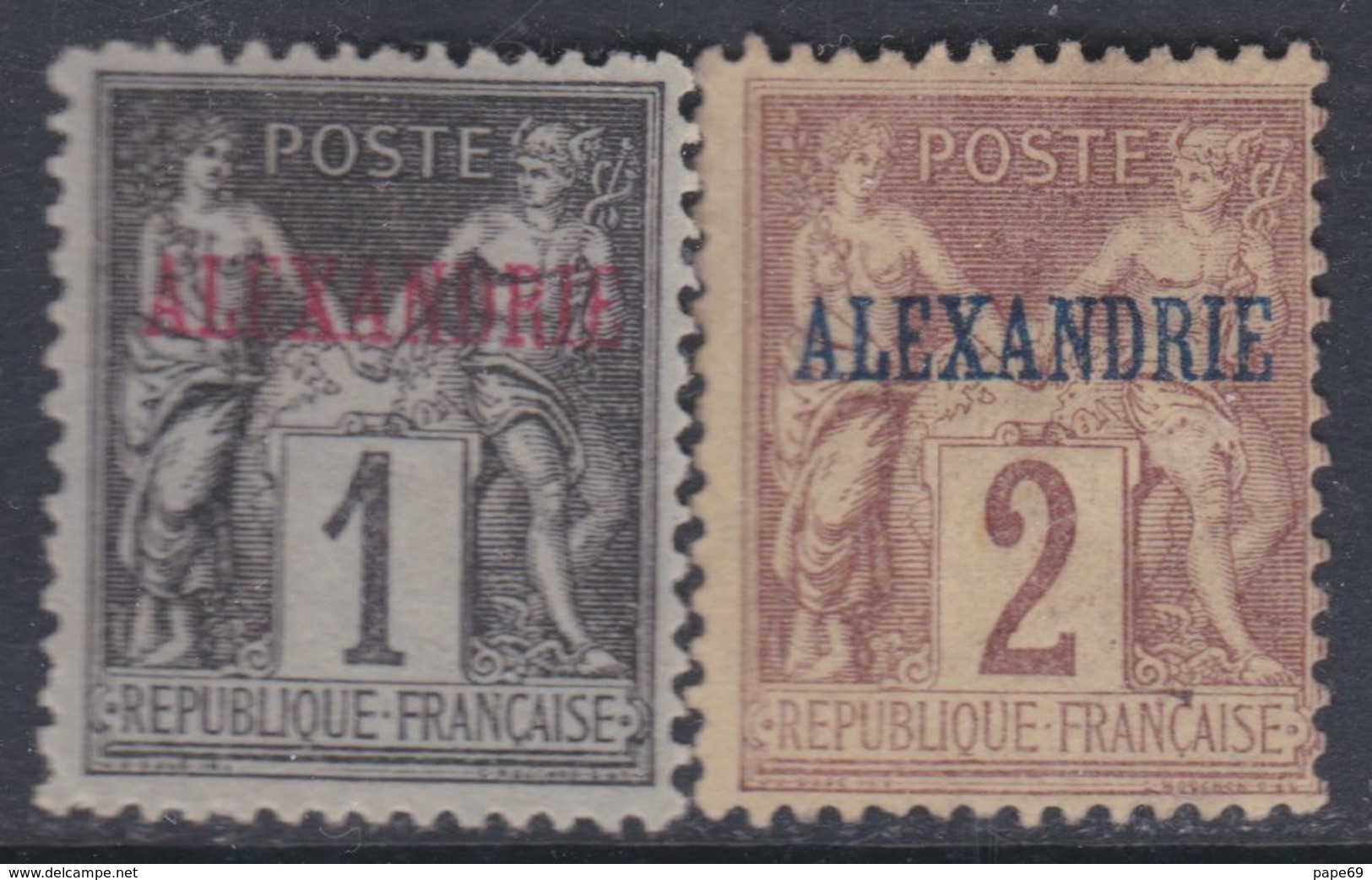 Alexandrie N° 1 / 2 (.)  Type Groupe : 1 C. Et 2 C. Les 2 Valeurs Neuf Sans Gomme Sinon TB - Neufs