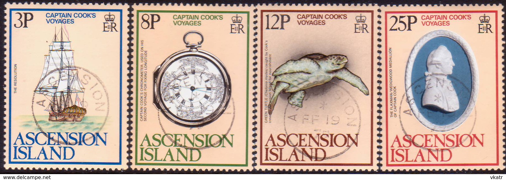 ASCENSION 1979 SG #242-45 Compl. Set Used Captain Cook's Voyage - Ascensione