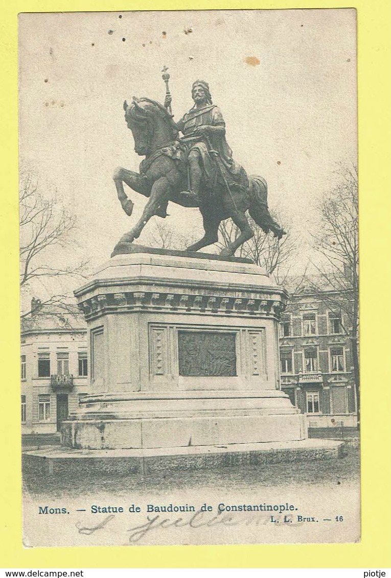 * Mons - Bergen (Hainaut - La Wallonie) * (L.L. Brux, Nr 16) Statue De Baudouin De Constantinople, Statue, Cheval - Mons