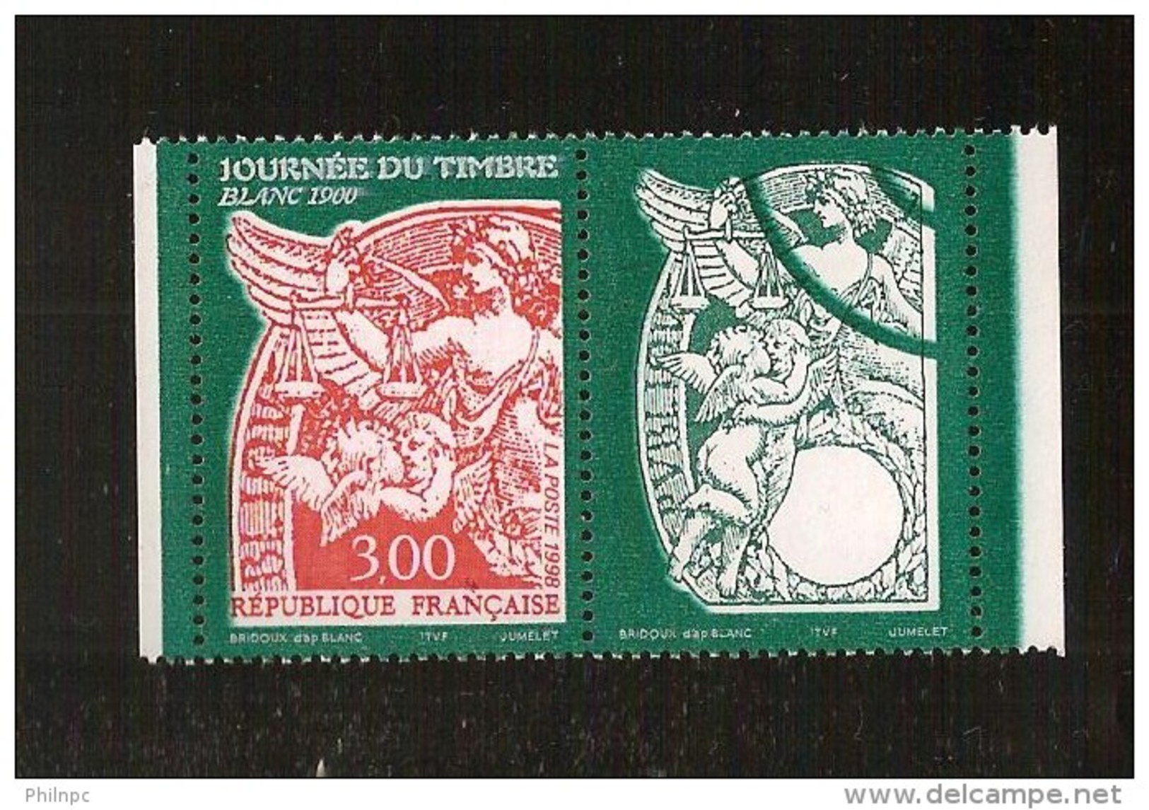 France, 3136a, Avec Vignette, Neuf **, TTB, Journée Du Timbre, Blanc 1900 - Neufs