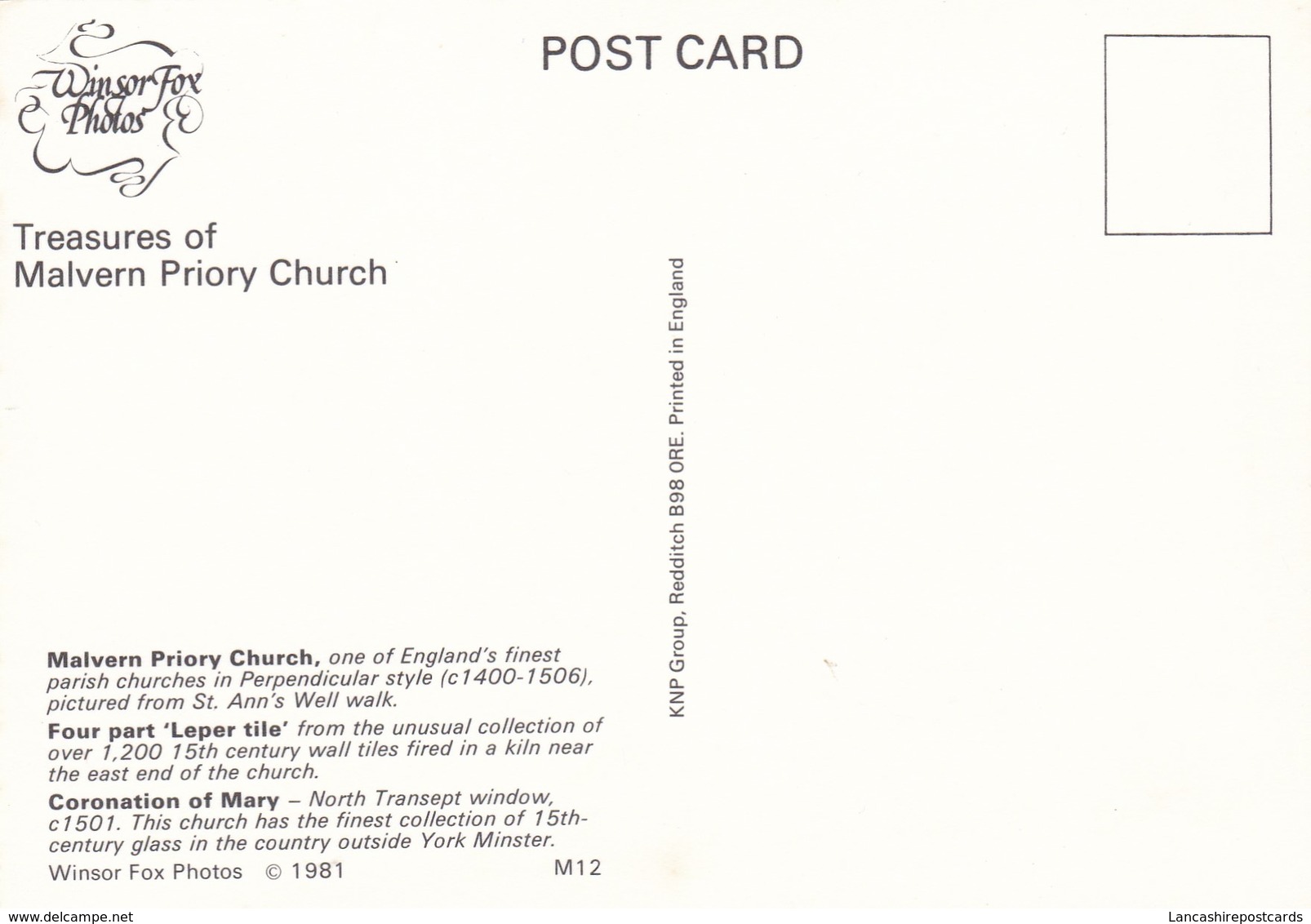 Postcard Malvern Priory Church Multiview My Ref  B23354 - Other & Unclassified