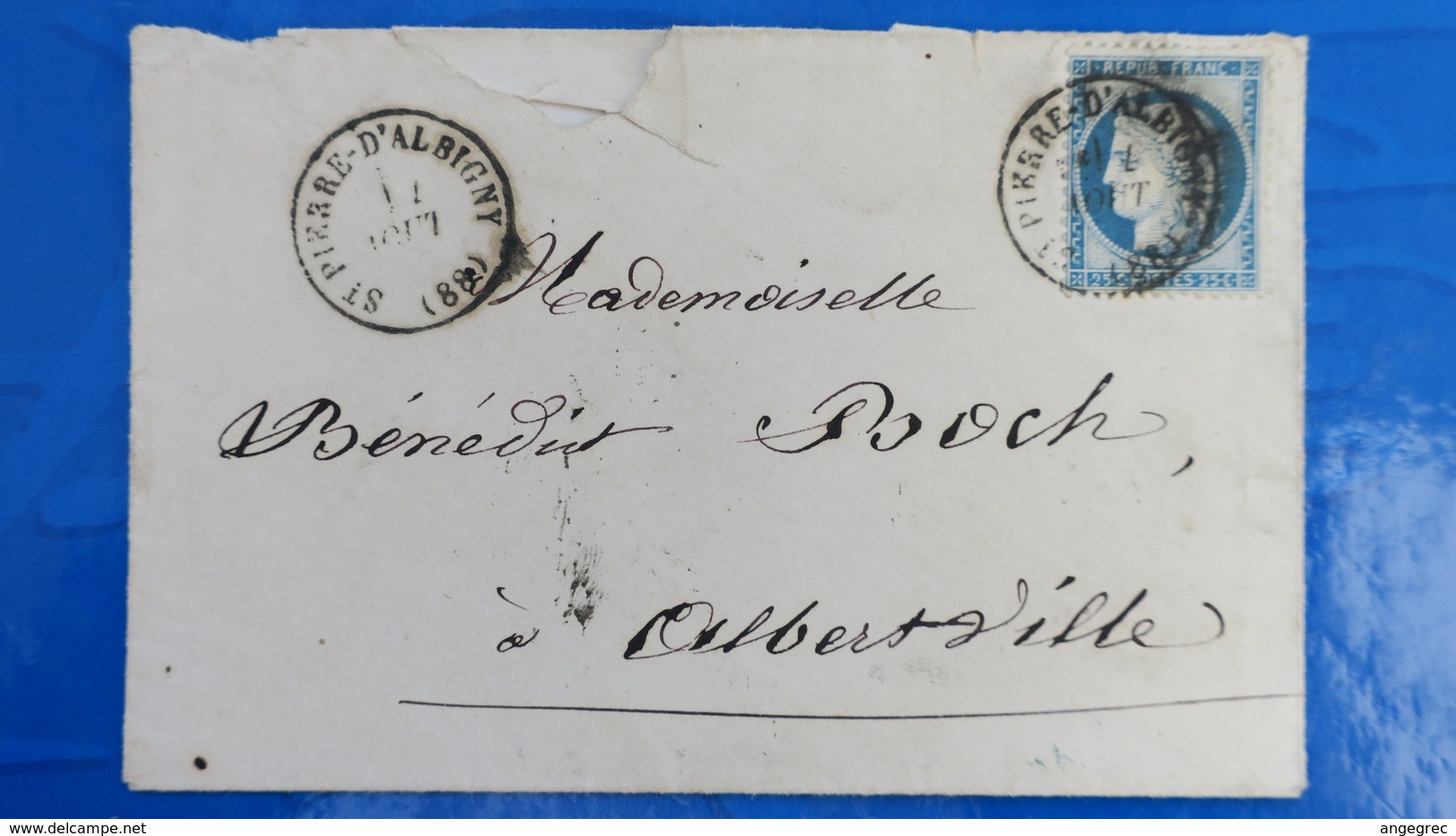 Lettre De St Pierre D' Albigny Cachet A Date Sur N° 60 Pour Albertville - 1849-1876: Classic Period