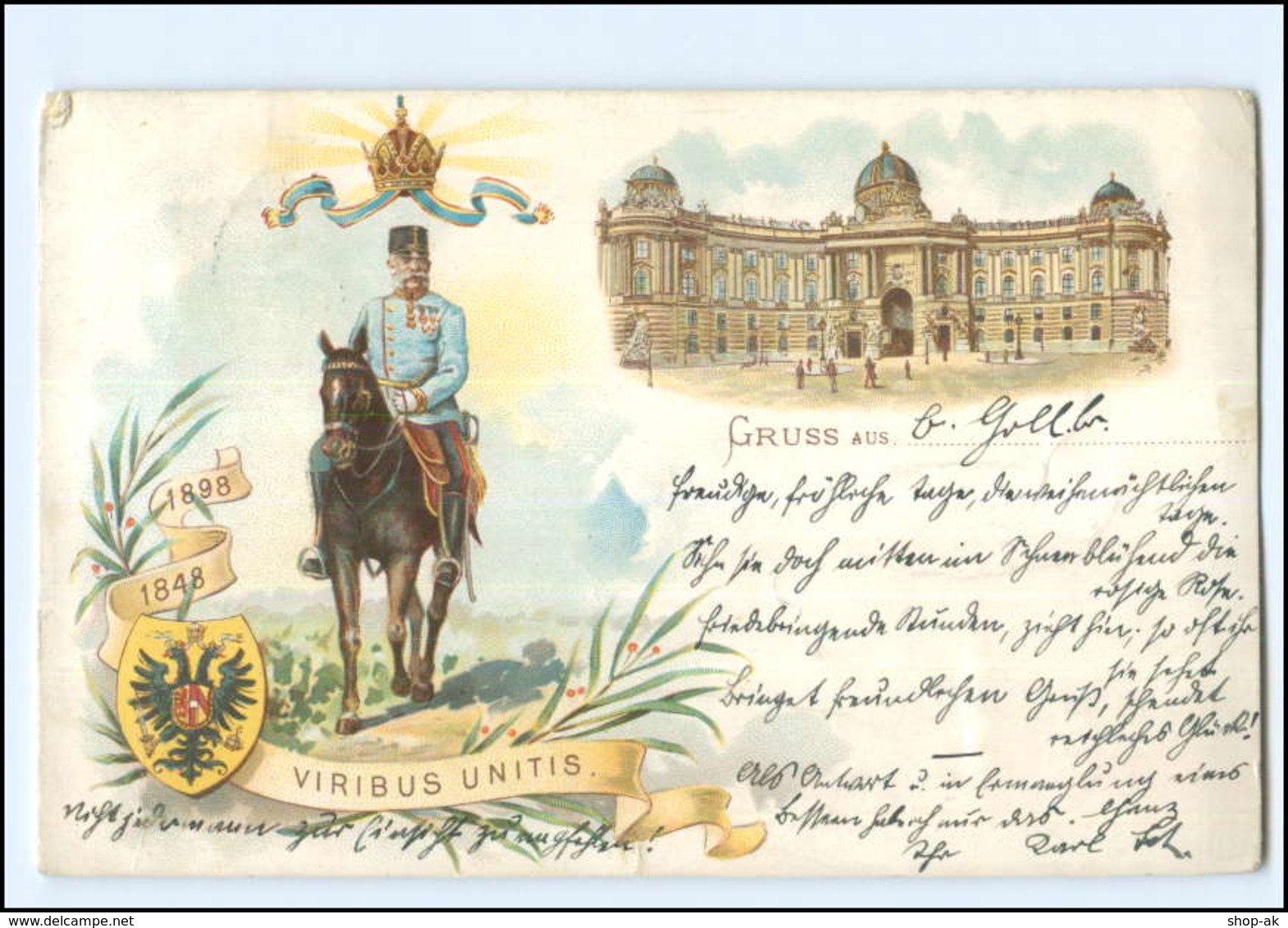 U4067/ Kaiser Franz Josef  50. Regierungs-Jubiläum Litho AK 1898 - Königshäuser