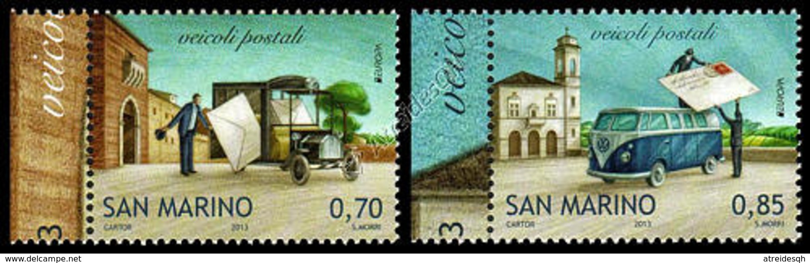 San Marino 2013: Europa - Veicoli Postali / Postal Vehicles ** - 2013