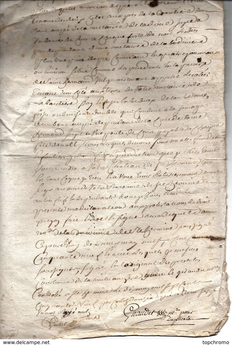 Acte Notarial Notaire Cachet Généralité Poitiers Trois Sols Maisonneuve Ste Hermine 4 P. 1759 - Seals Of Generality