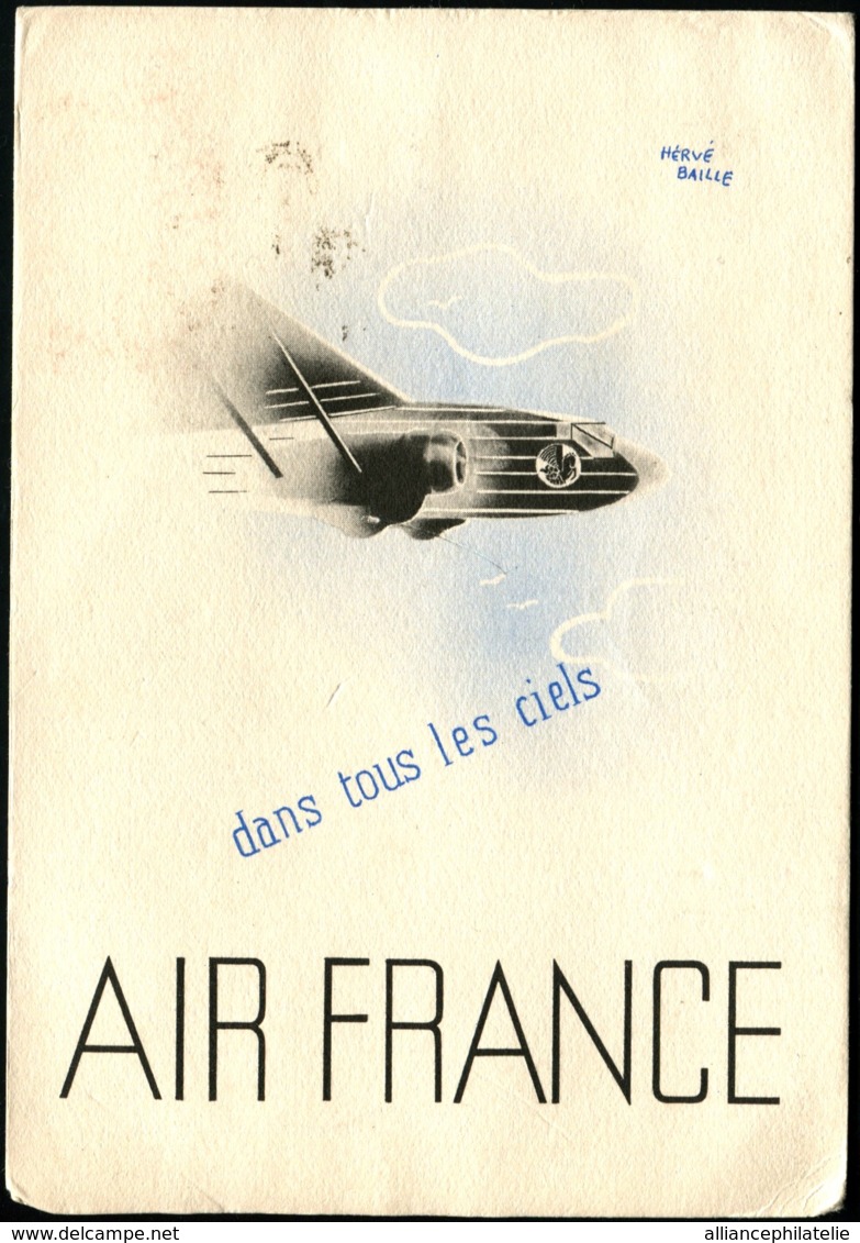 FRANCE - 10/12/36 - Carte Spéciale émise Par AIR-FRANCE Pour Envoyer Voeux Du Nouvel An - 1er Jour D'émission - 2f - 1927-1959 Lettres & Documents