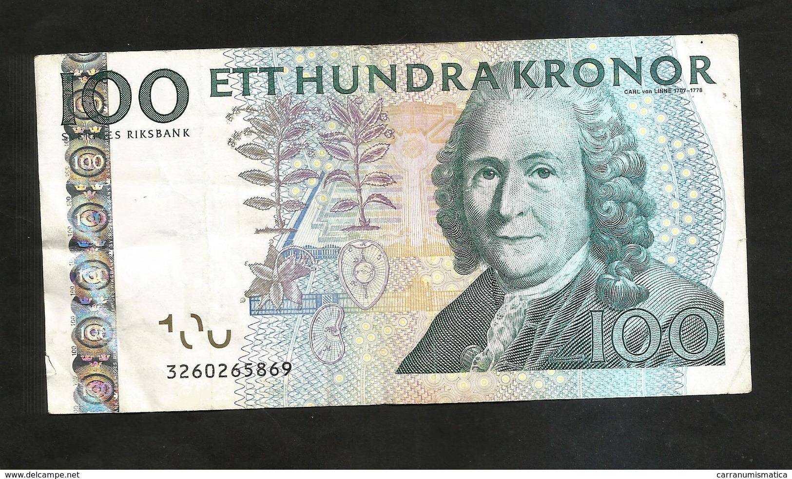 Bank Of SWEDEN - 100 Kronor - Carl Von Linne - Suède