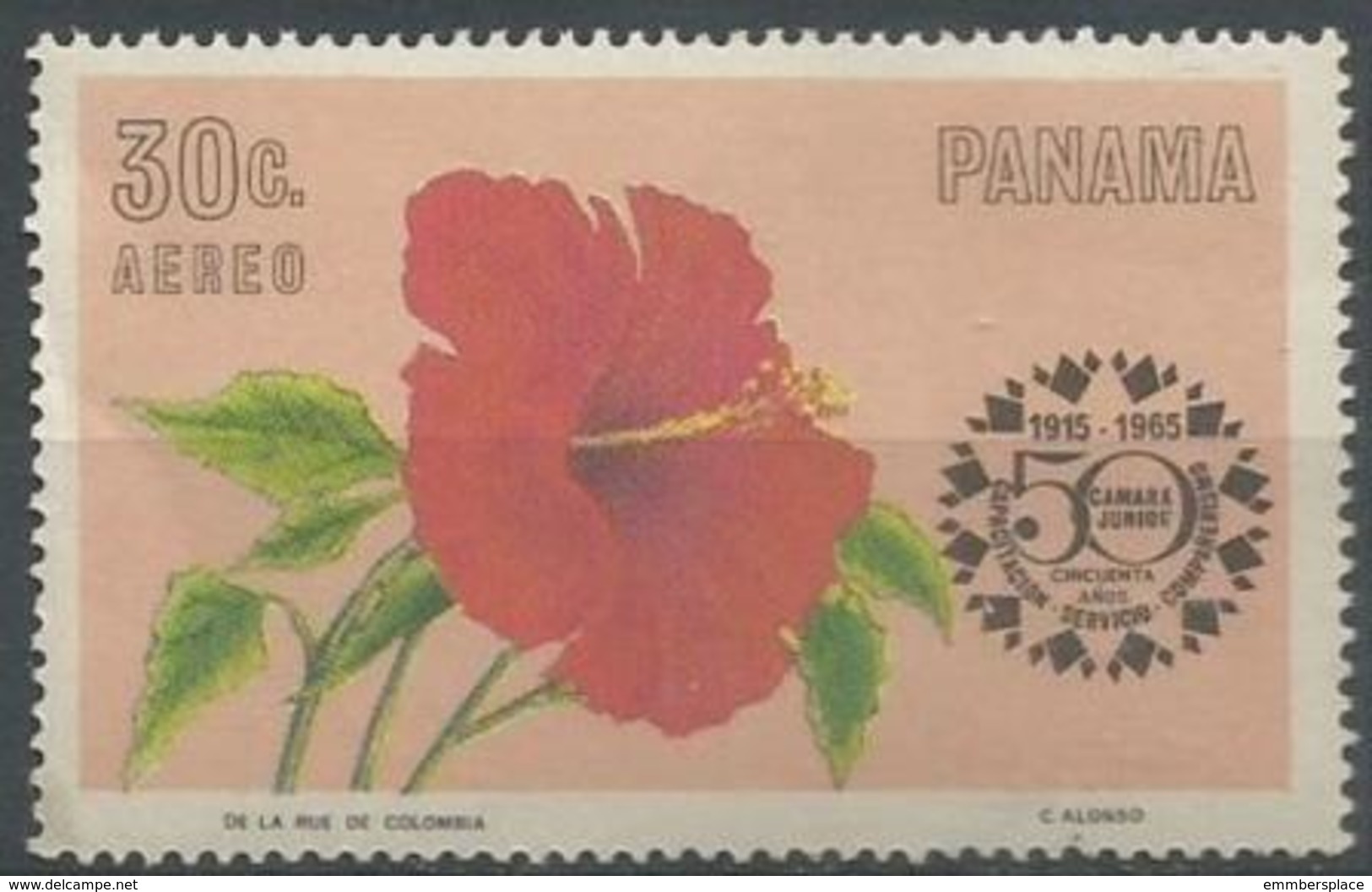 Panama - 1966 Hibiscus MNH **       Sc C344 - Panama