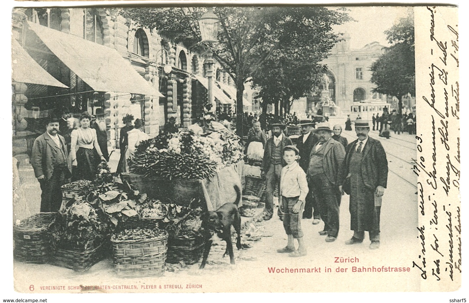 WOCHENMARKT Bahnhofstrasse Zürich Mit Viel Leben 1903 - Zürich