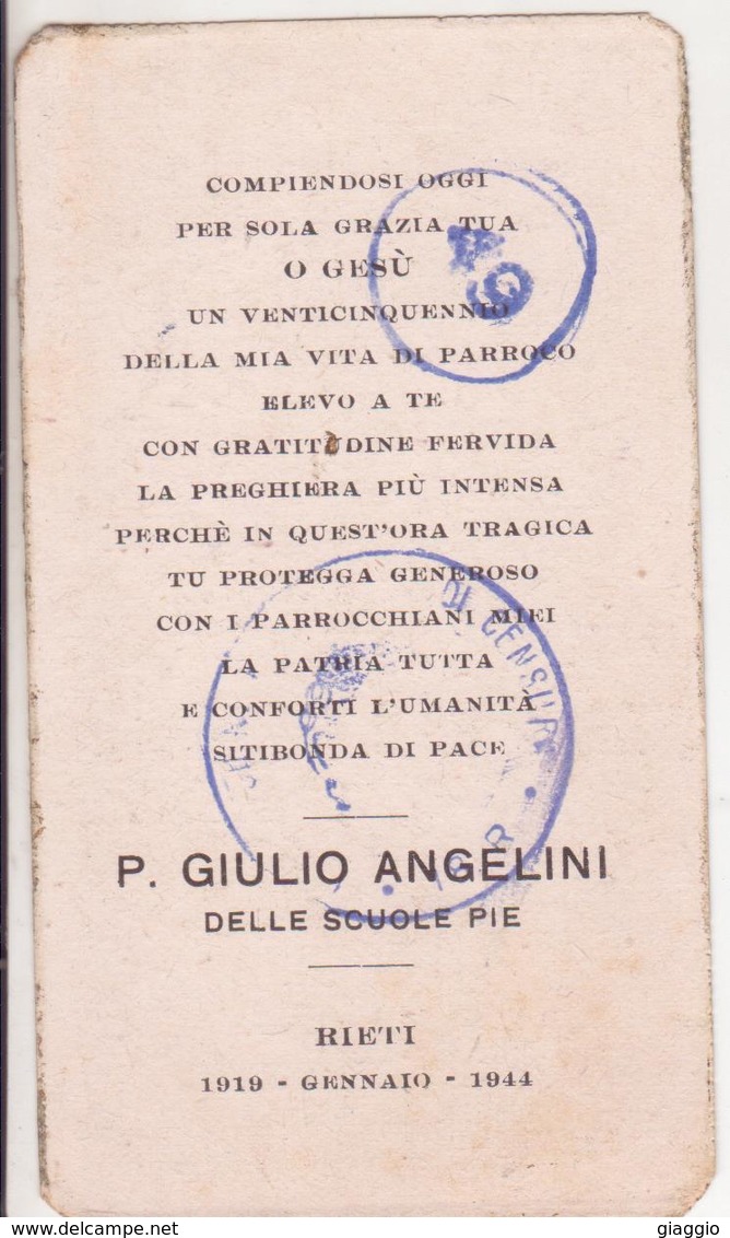 °°° Rieti P. Giulio Angelini 1919 Gennaio 1944 Verificato Per Censura °°° - Rieti
