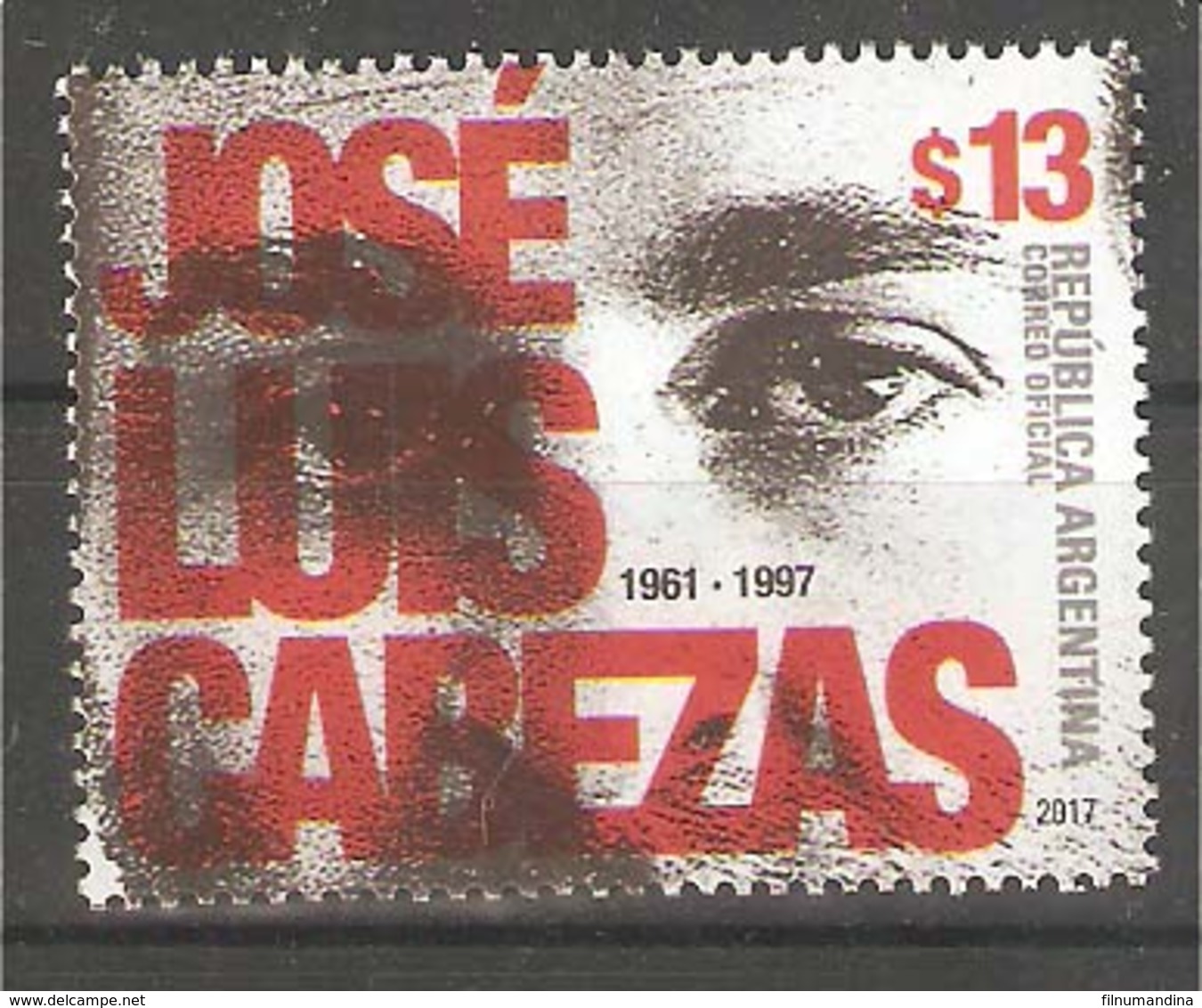 ARGENTINA 2017 CABEZAS,JOURNALIST PHOTOGRAF MURDERED YV 3167 MNH - Neufs