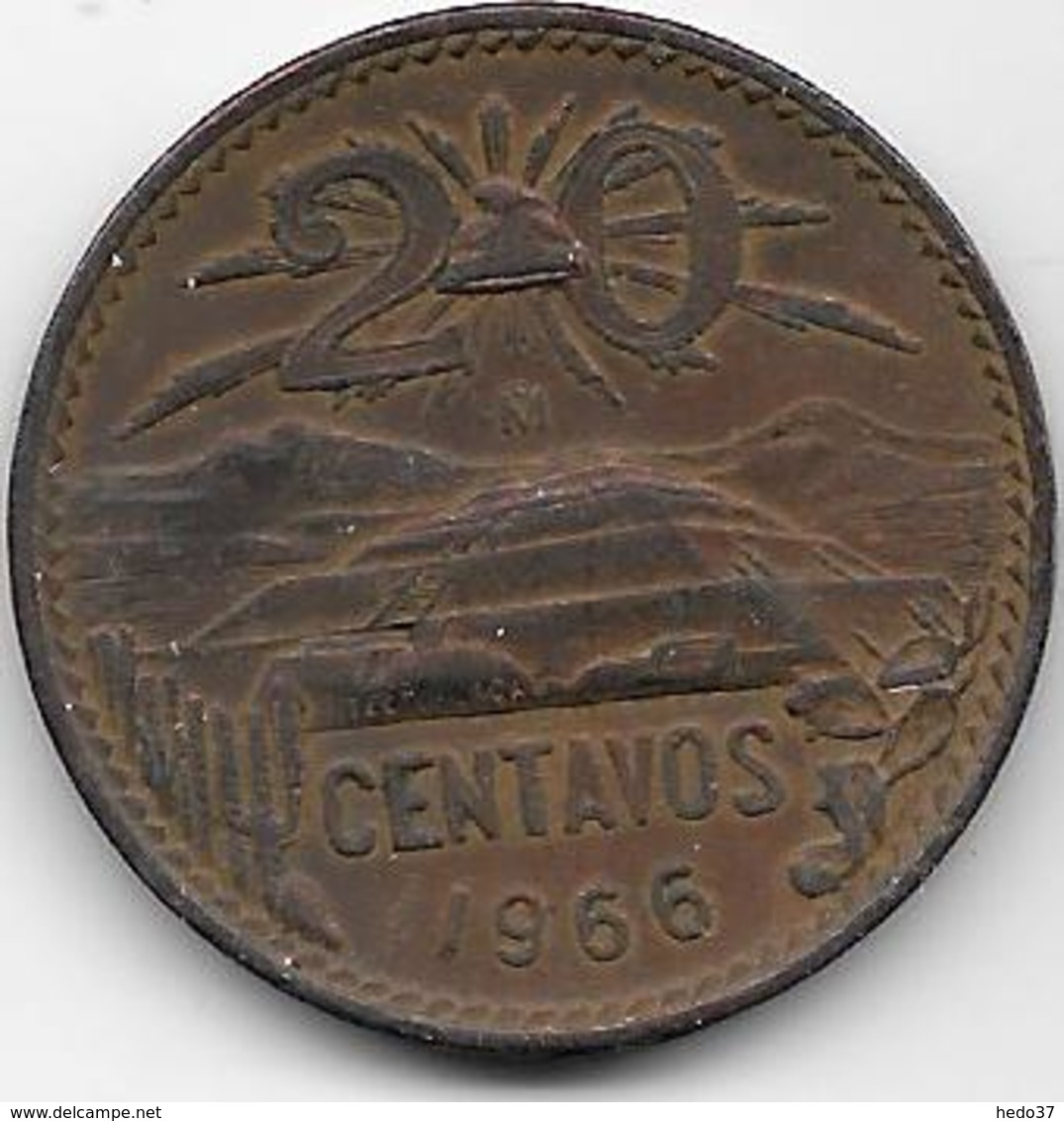 Mexique - 20 Centavos - 1966 - Mexique