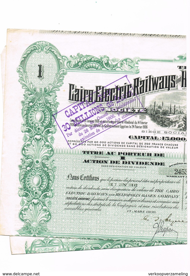 Cairo Electric Railways And Heliopolis Dases Company Manteau - Chemin De Fer & Tramway