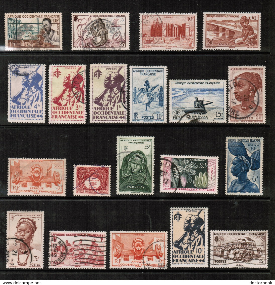 FRENCH WEST AFRICA---Collection Of USED/UNUSED DL-663 - Collections (without Album)