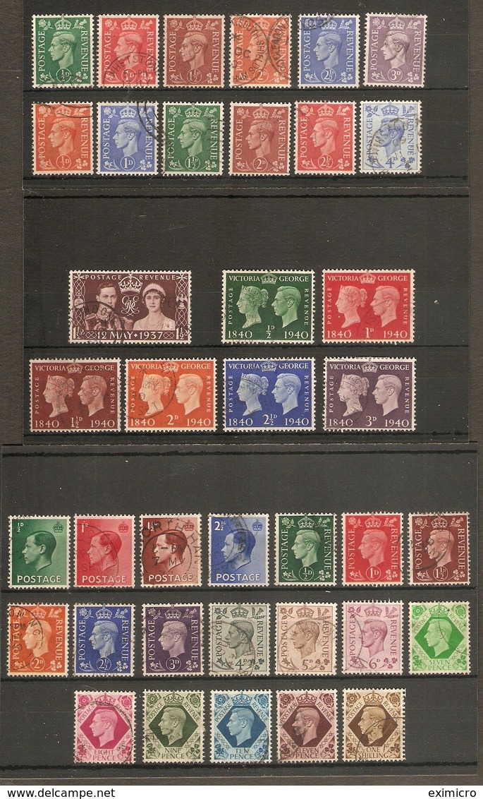 GREAT BRITAIN 1936 - 1951 COLLECTION OF SETS FINE USED Cat £27.50 - Gebruikt