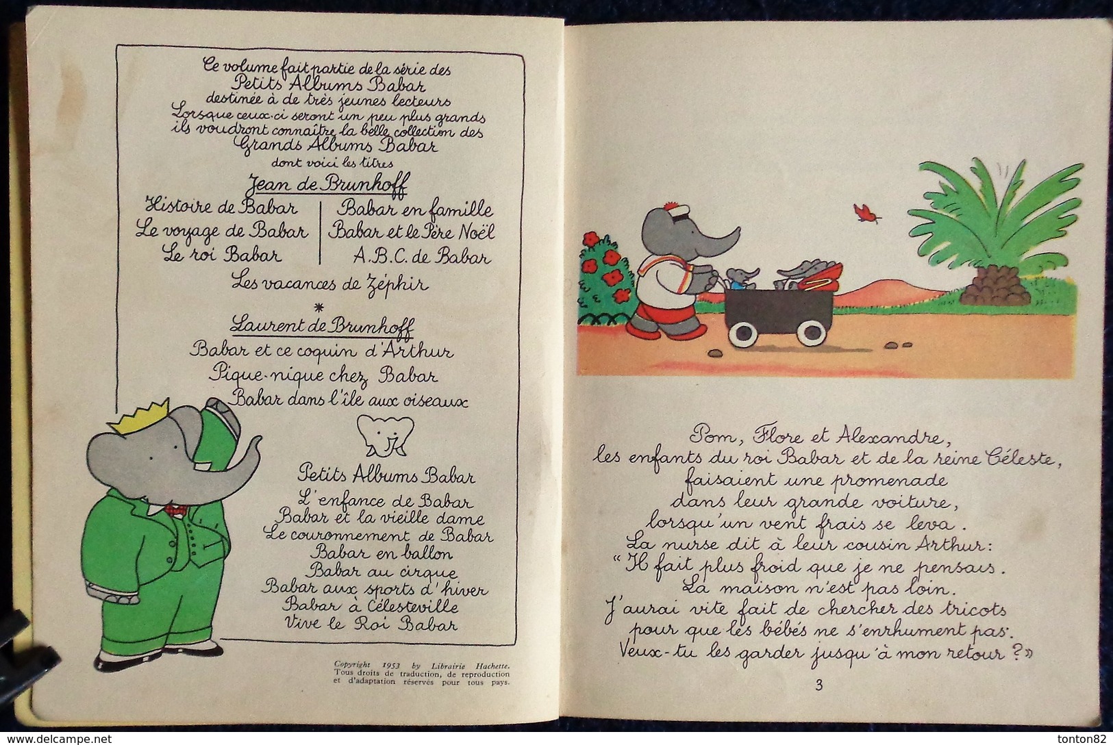 Jean De Brunhoff - BABAR Et Le Crocodile - Les Albums Roses - Hachette - ( E.O. 1953 ) . - Other & Unclassified