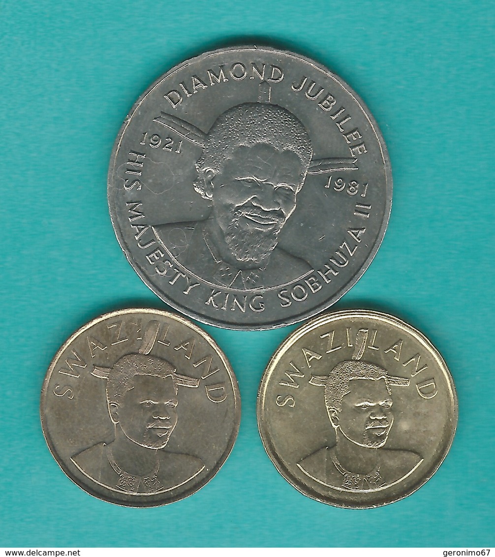 Swaziland - 2 Emalangeni - 1981 - King Sobhuza Diamond Jubilee (KM33a) 2005 (KM46) & 2015 - Swaziland