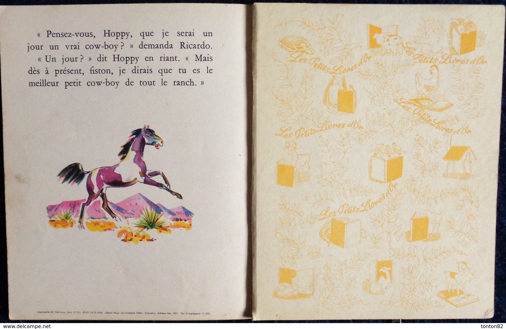 Un Petit Livre d' Or N° 73 - Hopalong Cassidy et son jeune ami - Éditions COCORICO - ( 1954 ) .