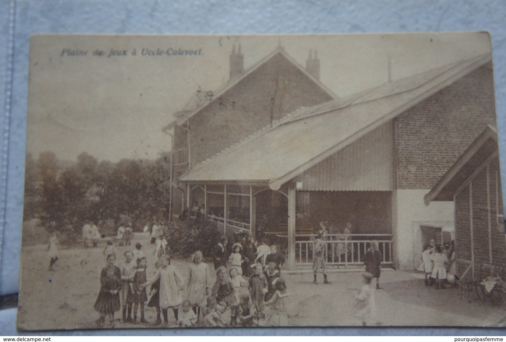 CPA UCCLE UKKEL Plaine De Jeux Speelplein Ecole ? School ? Calvoet Bruxelles Brussel - Uccle - Ukkel