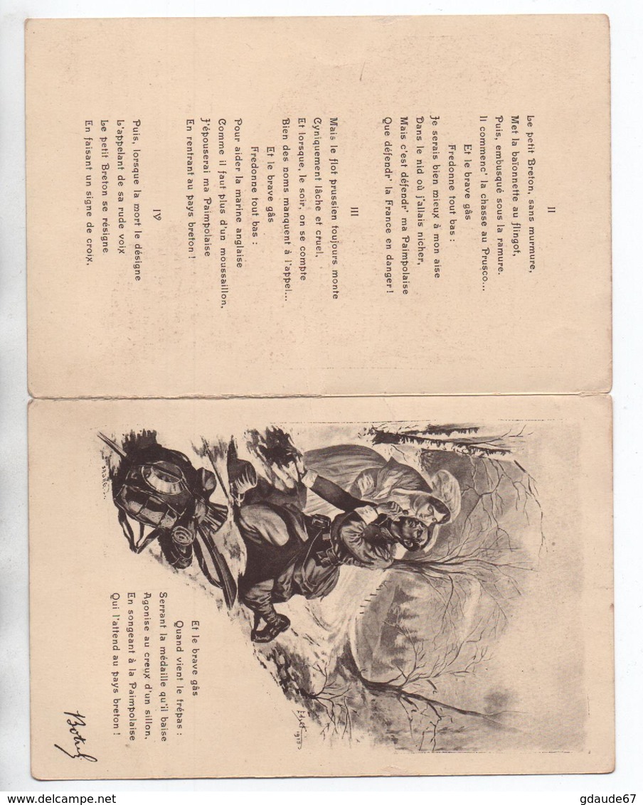 CARTE LETTRE MILITAIRE "LES CHANTS DU BIVOAC PAR THEODORE BOTREL" Avec CACHET "21° COMPAGNIE DE DEPOT / 6° REGIMENT TER" - Guerre De 1914-18