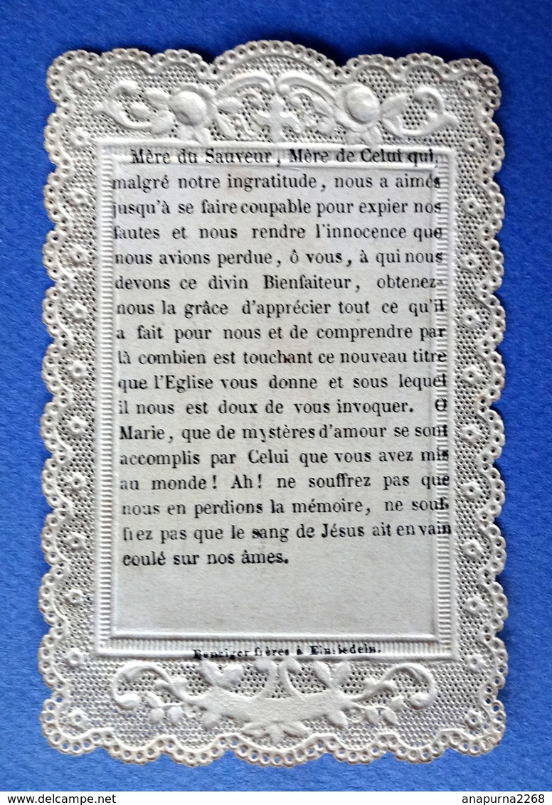 IMAGE PIEUSE  CANIVET ....ED.BENZIGER....LA VIERGE COURONNÉE ET L'ENFANT JÉSUS - Devotieprenten