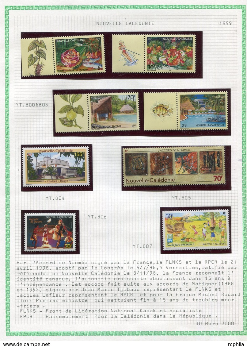 RC 11362 Nelle CALEDONIE LOT ANNÉE 1999 - 2000 NEUF ** TB - Neufs