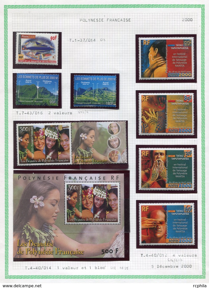 RC 11363 POLYNESIE LOT ANNÉE 1999 - 2000 NEUF ** TB - Neufs