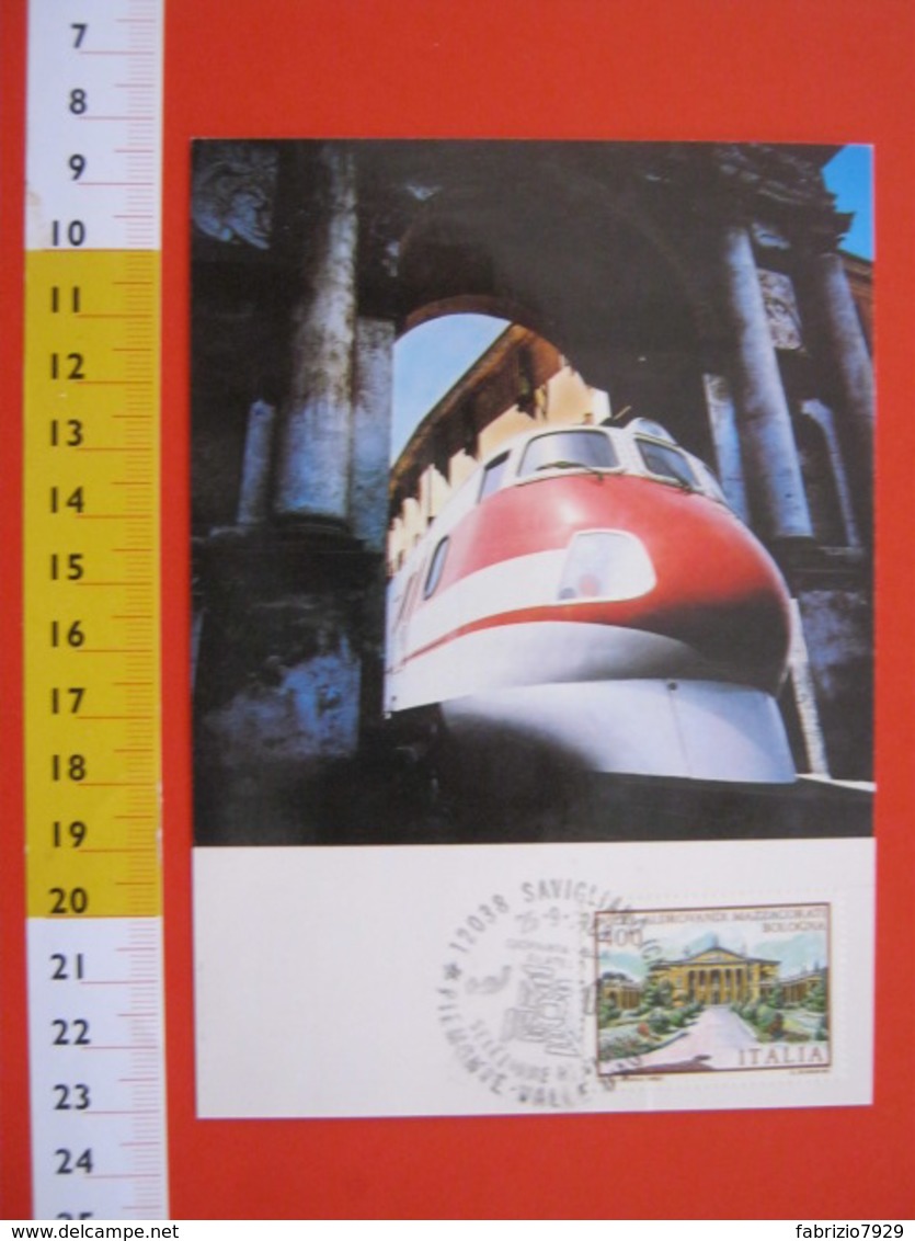 A.06 ITALIA ANNULLO - 1988 SAVIGLIANO CUNEO SELEZIONE FILATELIA PIEMONTE TRENO FIAT FERROVIARIA = PRODOTTO QUI - Trains