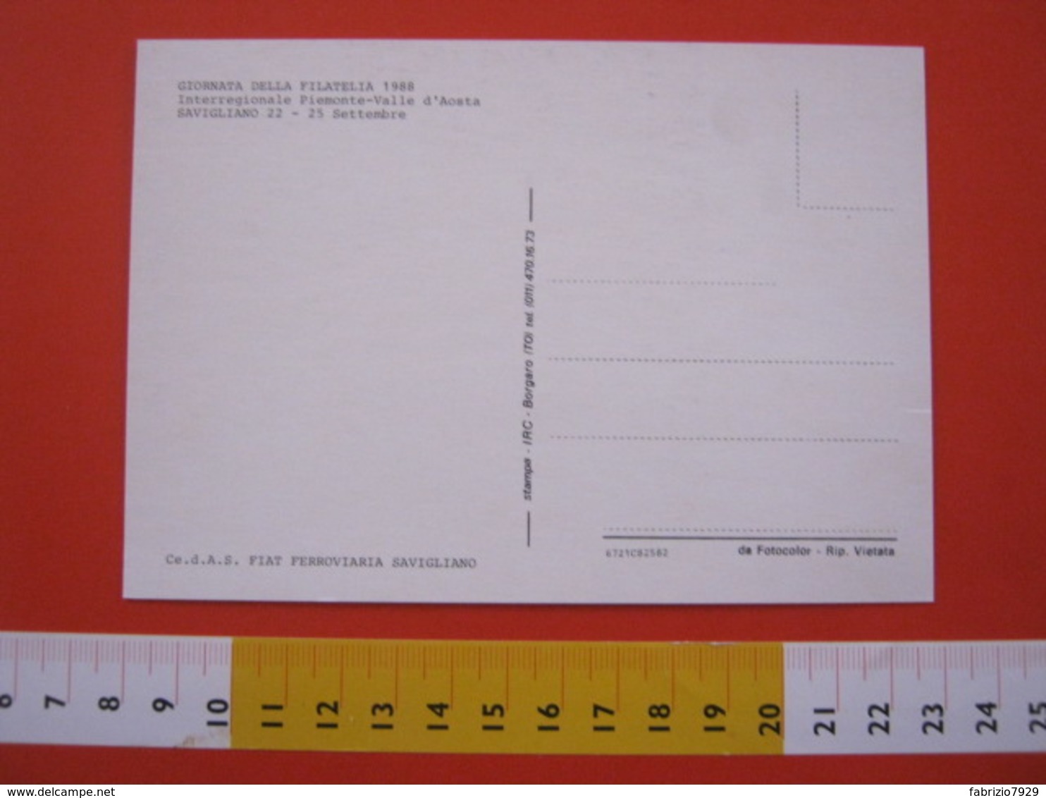 A.06 ITALIA ANNULLO - 1988 SAVIGLIANO CUNEO SELEZIONE FILATELIA PIEMONTE TRENO FIAT FERROVIARIA = PRODOTTO QUI - Trains