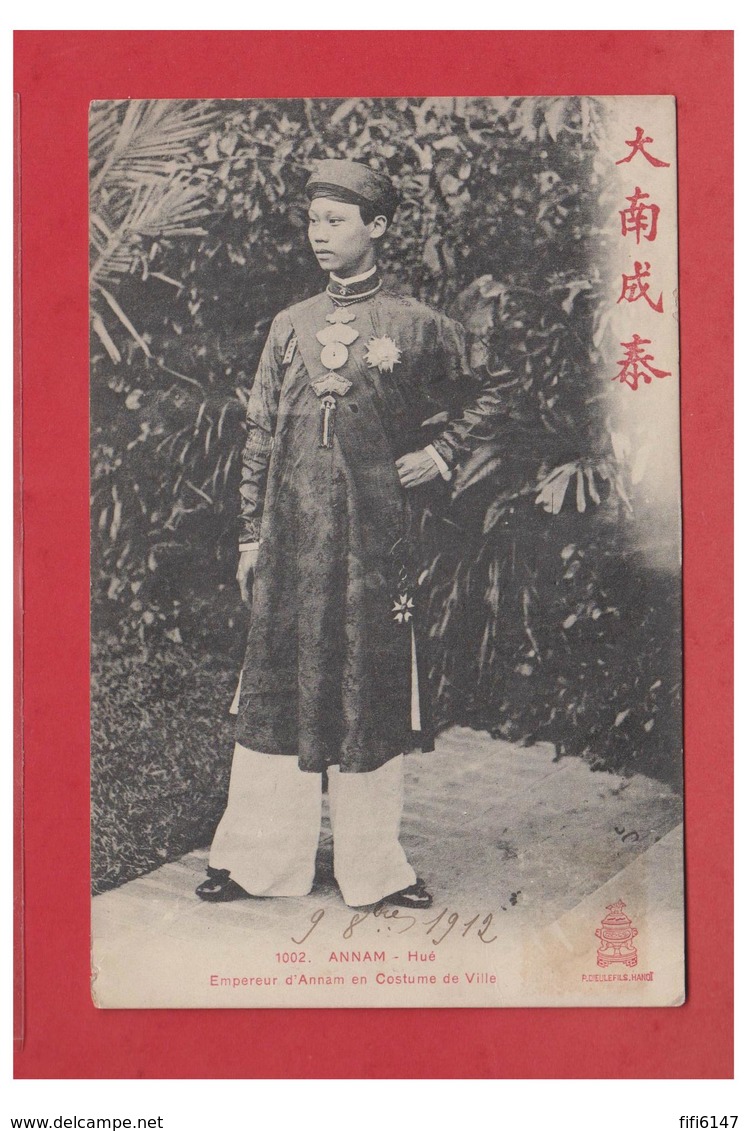 VIET-NAM -- ANNAM--HUE -- L'EMPEREUR D'ANNAM EN COSTUME CIVIL --CP 1912-- - Vietnam